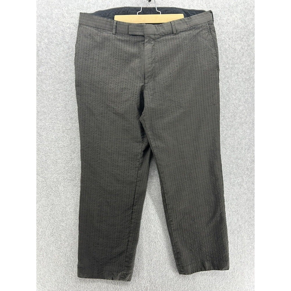 Hugo Boss Men’s Slacks Taupe Striped Size 38 100% Wool